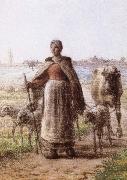 Jean Francois Millet A coulp of peasant oil painting on canvas